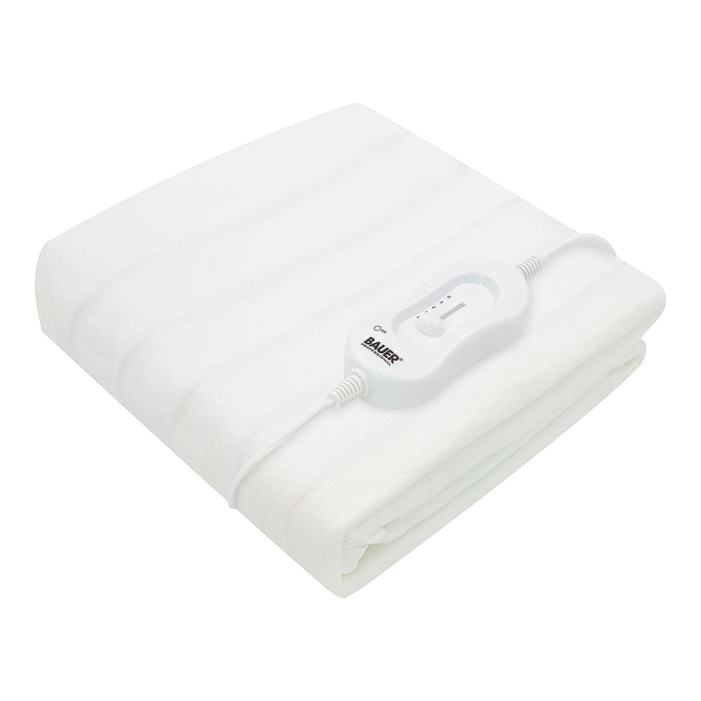 Bauer Electric Under Blanket (Size UK Double) with Overheat Protection & 3 Heat Settings (Voltage 220-240 V) - White