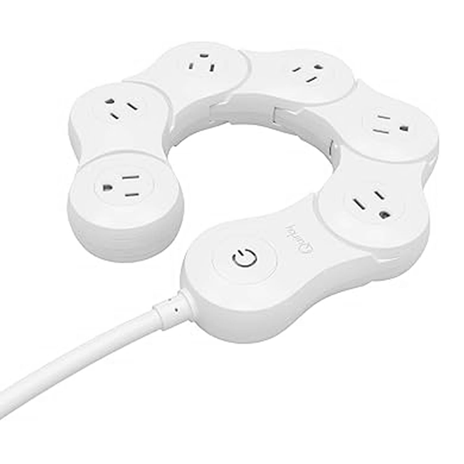 Quirky Pivot Flexible Power Strip 6 White Surge Protect- White