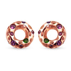 RACHEL GALLEY Lolite, Rhodolite Garnet, Chrome Diopside and Multi Gemstone Earrings (with Push Back) in 18K Vermeil  Rose Gold Overlay Sterling Silver