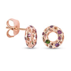 RACHEL GALLEY Lolite, Rhodolite Garnet, Chrome Diopside and Multi Gemstone Earrings (with Push Back) in 18K Vermeil  Rose Gold Overlay Sterling Silver