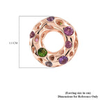 RACHEL GALLEY Lolite, Rhodolite Garnet, Chrome Diopside and Multi Gemstone Earrings (with Push Back) in 18K Vermeil  Rose Gold Overlay Sterling Silver