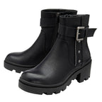 RAVEL Viola Ankle Boots with Inside Zip and Buckle (Size 4) - Black