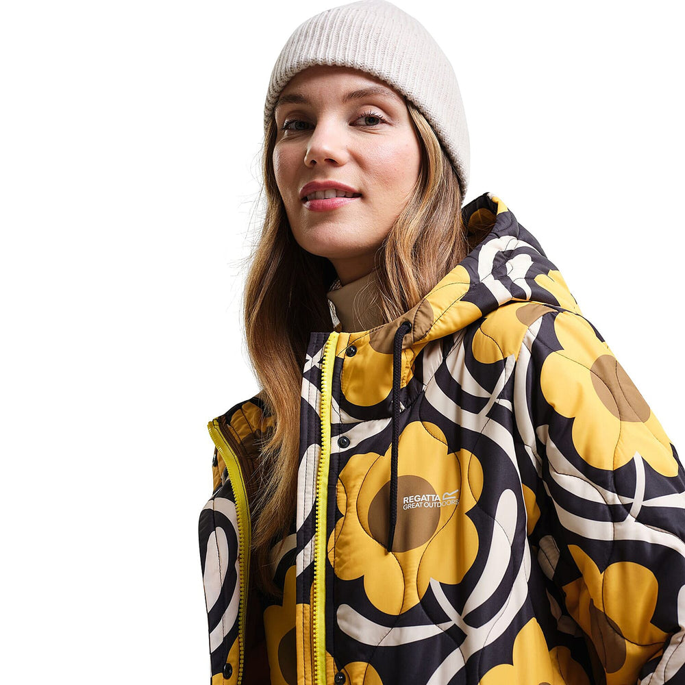 REGATTA Orla Kiely Longline Waterproof Jacket (Size 8) - Yellow