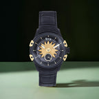 REIGN SOLSTIC Automatic Movt. 5 ATM WR Watch with Black Genuine Leather Strap