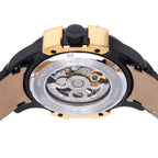 REIGN SOLSTIC Automatic Movt. 5 ATM WR Watch with Black Genuine Leather Strap