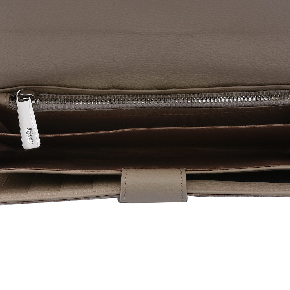 RIVER 100% Genuine Crocodile Leather Wallet with Magnetic Lock(19x10x3Cm) - Natural Creamy White
