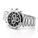 ROAMER Toscana Swiss Ronda-5030.D-A1C4 Movt. 5ATM WR Black Dial Mens Watch with Silver Colour Stainless Steel Strap