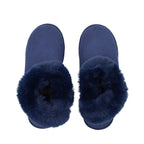 Chic and Elegant Faux Fur Shoes (Size 3- 4) - Navy Blue