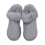 Faux Fur Slipper with Waterproof TPR Proctection (Size S, 3-4) - Grey