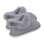Faux Fur Slipper with Waterproof TPR Proctection (Size S, 3-4) - Grey