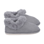 Faux Fur Slipper with Waterproof TPR Proctection (Size S, 3-4) - Grey