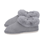 Faux Fur Slipper with Waterproof TPR Proctection (Size S, 3-4) - Grey