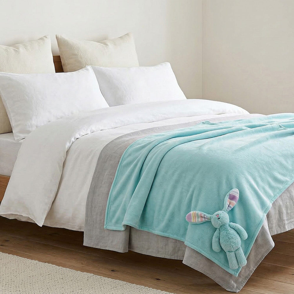 Fun Rabbit 2-in-1 Cushion and Blanket Set (120 x 150cm) - Blue