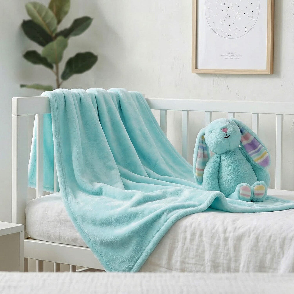Fun Rabbit 2-in-1 Cushion and Blanket Set (120 x 150cm) - Blue
