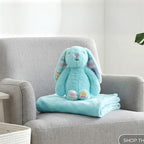 Fun Rabbit 2-in-1 Cushion and Blanket Set (120 x 150cm) - Blue