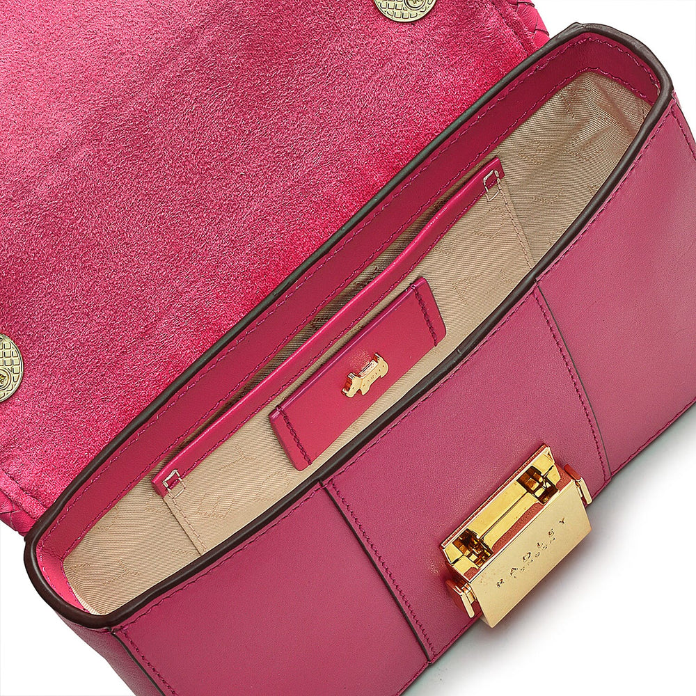 Radley London Showcase - Hanley Close - Genuine Leather Weave Mini Flapover CrossBody Coulis - Pink