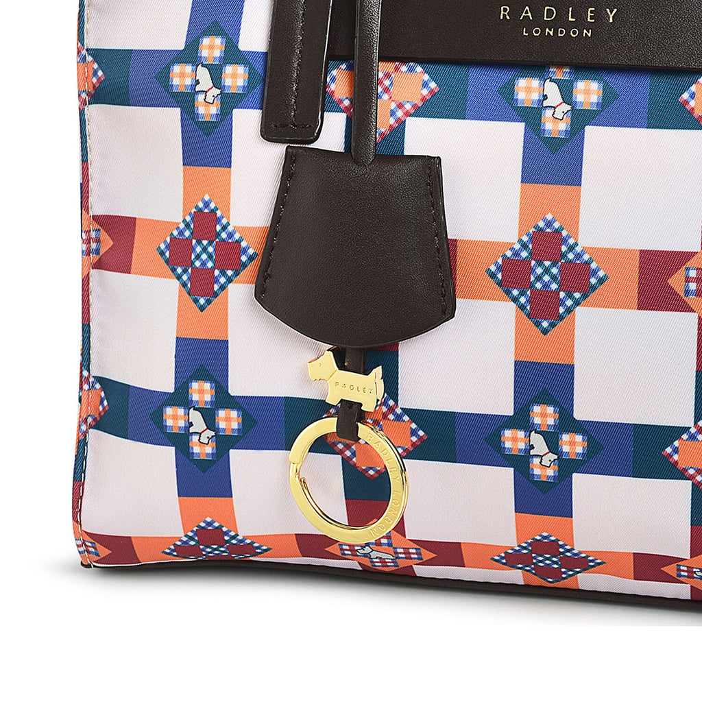 Radley London Finsbury Park Patchwork Medium Ziptop Grab Bag with Shoulder Strap - White