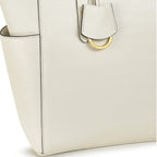 Marks Prime Time Deal - Radley London Genuine Leather Silk Street Large Ziptop Shoulder Bag - Chalk White