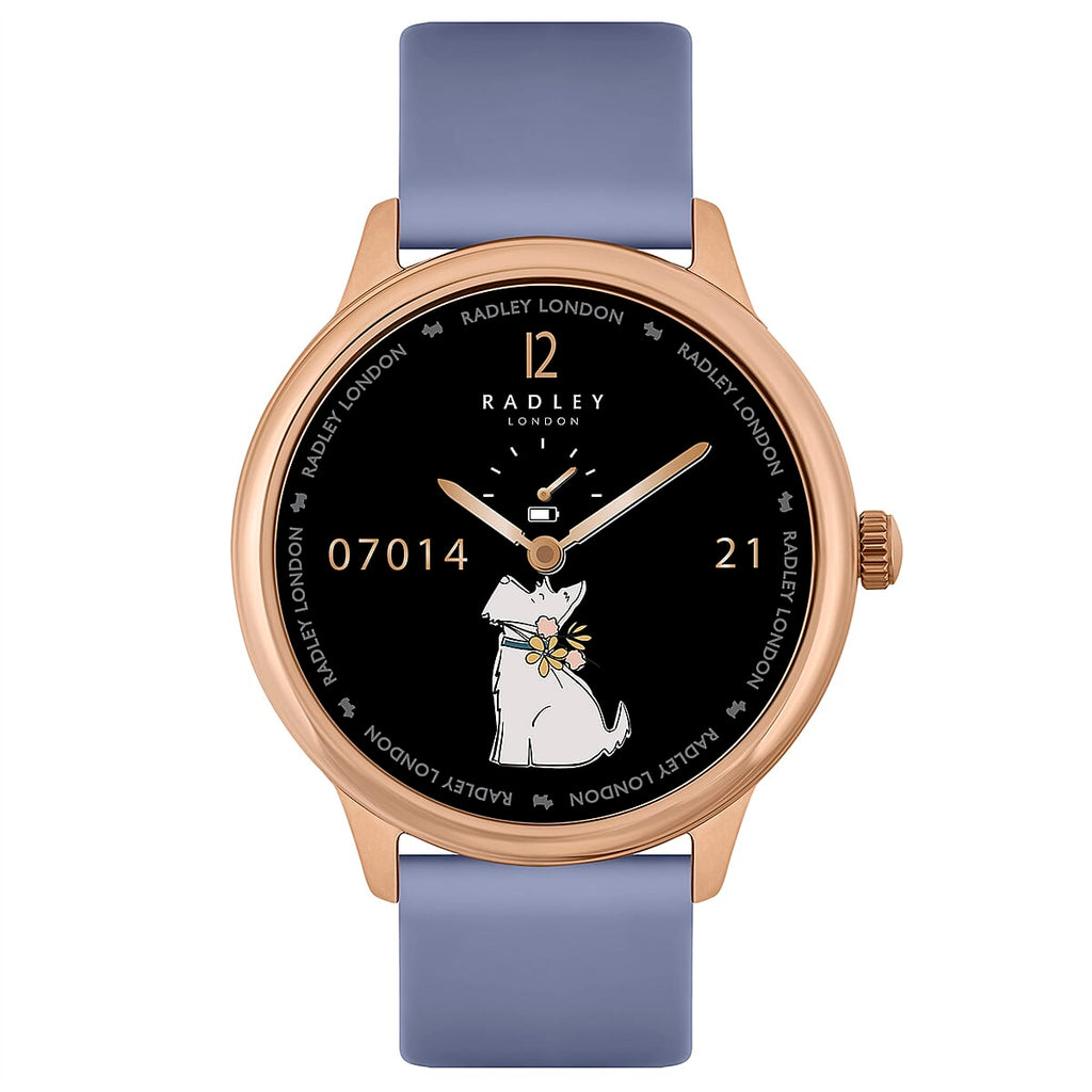 Radley Automatic Ladies Smart Calling Watch in Silicone - 7 Days Battery Life - Light Blue