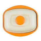 Rangemate Long Grill Multipurpose Microwave Pan - Quick, Healthy Grill, Steam, Brown, Sizzle, Stir Fry (Size 25x18x5 cm) - Orange - White