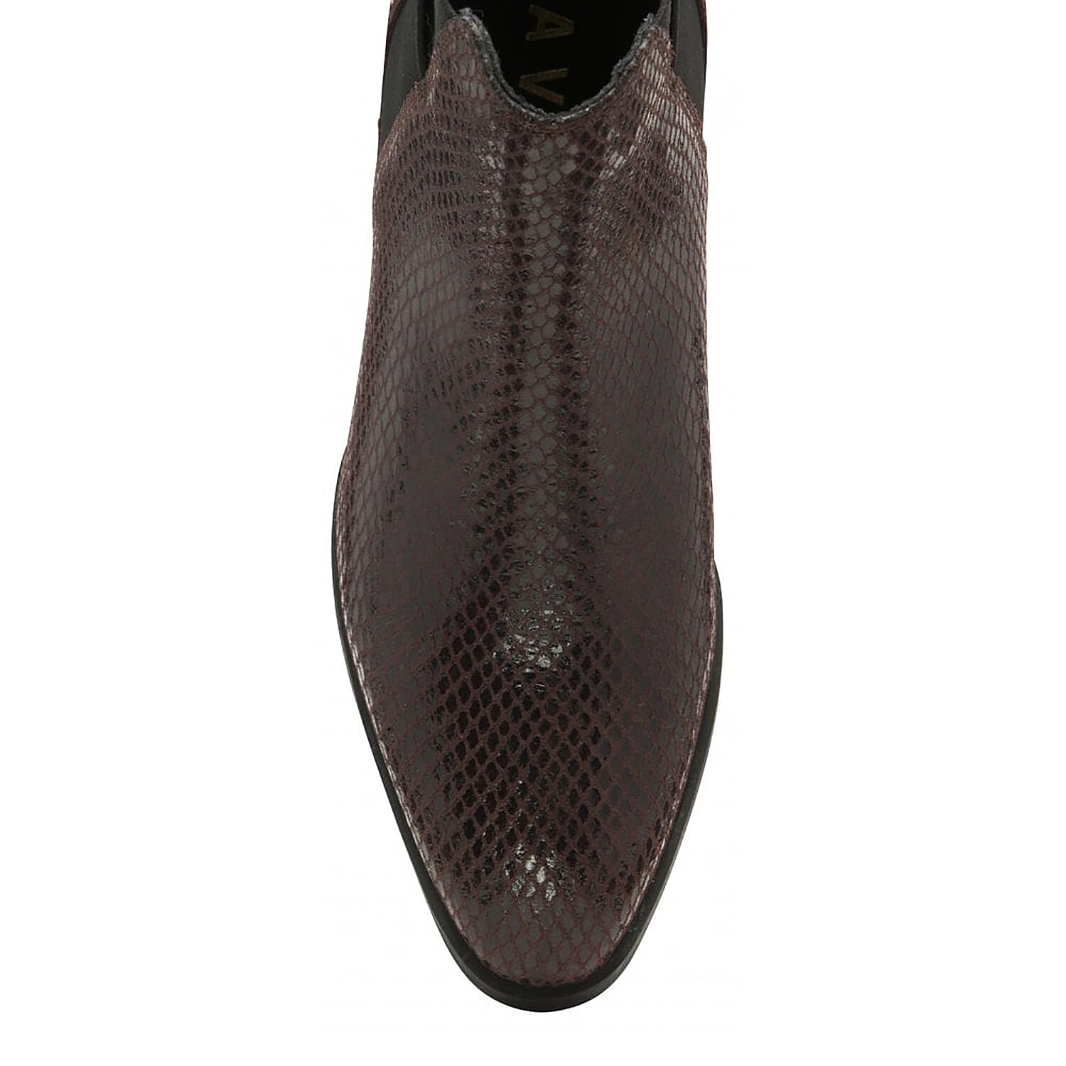 Ravel Bordo Loburn Snake-Print Leather Ankle Boots (Size 6)