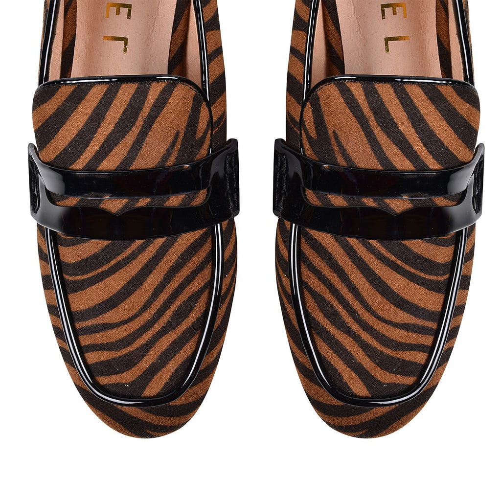 Ravel Tan Zebra-Print Luis Loafers (Size 6)