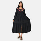 BRAND NEW LAUNCH - Sukriti Boho Floral Embroidered Dress (Size S) - Black - Red