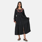 BRAND NEW LAUNCH - Sukriti Boho Floral Embroidered Dress (Size S) - Black - Red