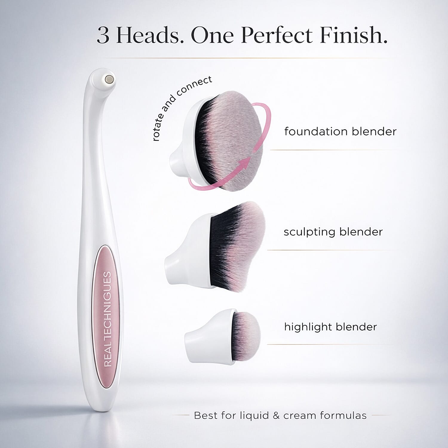 Real Techniques 3 in 1 Adjustable Blender Set With Magnetic Heads