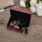 Rectangle Glass Jewellery Box (Size 21x13x8.5 cm) - Red