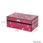 Rectangle Glass Jewellery Box (Size 21x13x8.5 cm) - Red