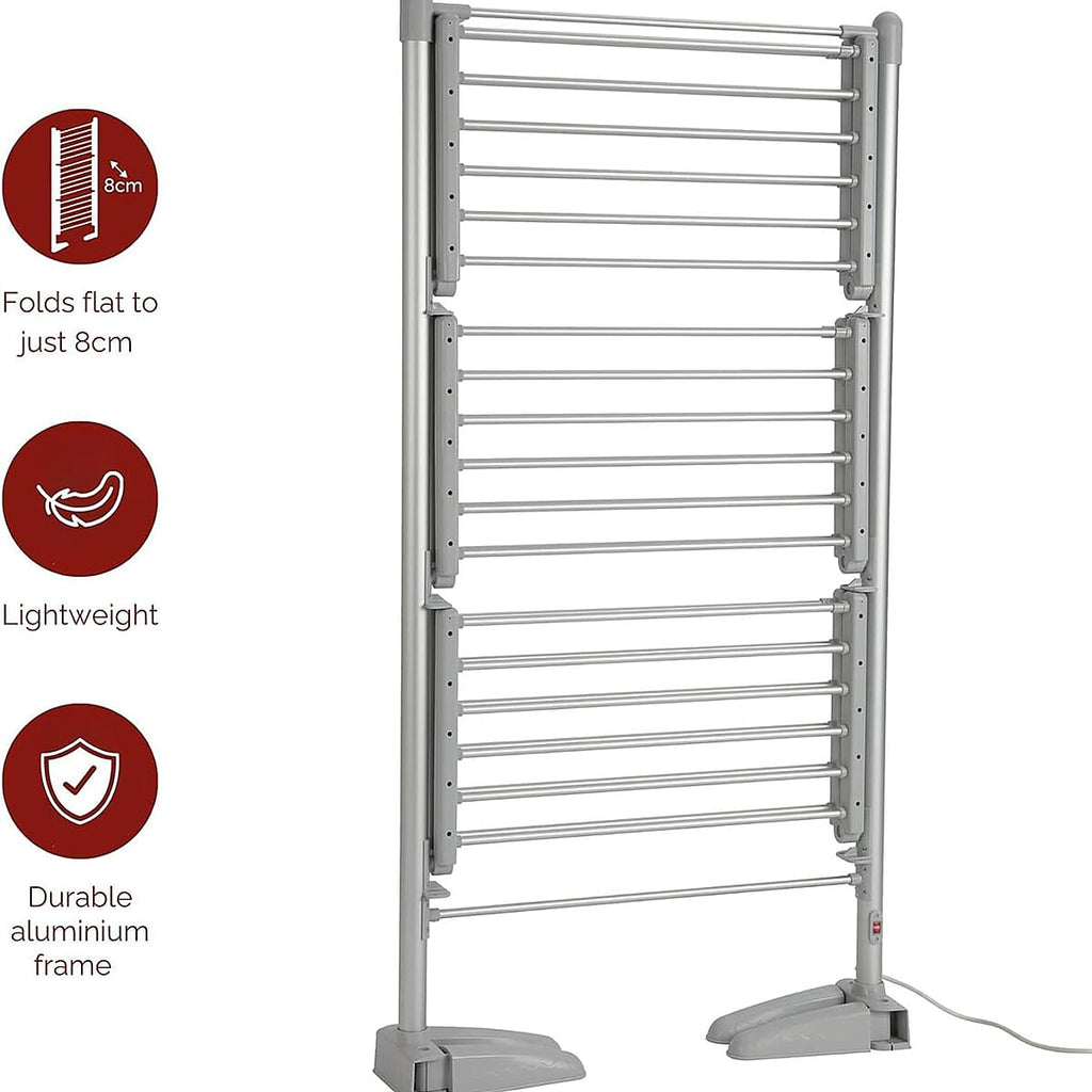 Rediffusion Heated 3 Tier Clothes Airer (Power 300W) - White