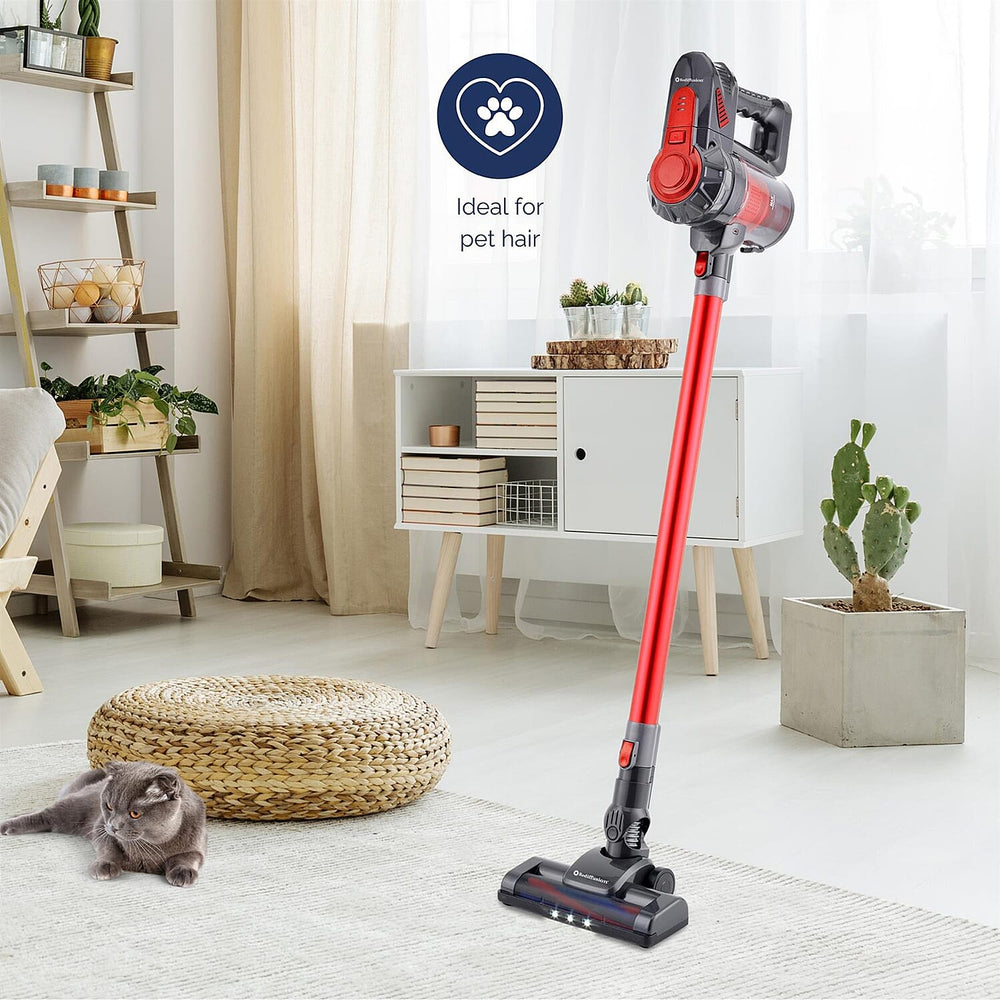 2 in 1 Cordless Vacuum Cleaner - Red - Black