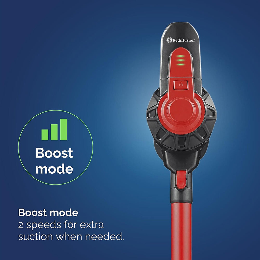 2 in 1 Cordless Vacuum Cleaner - Red - Black