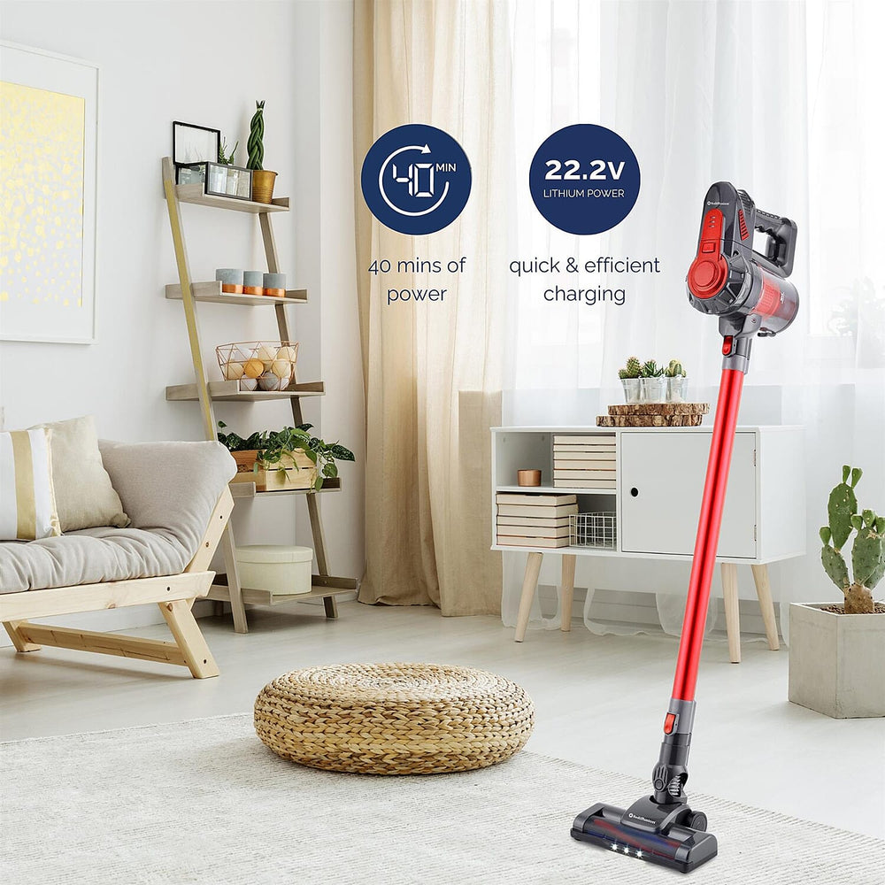 2 in 1 Cordless Vacuum Cleaner - Red - Black