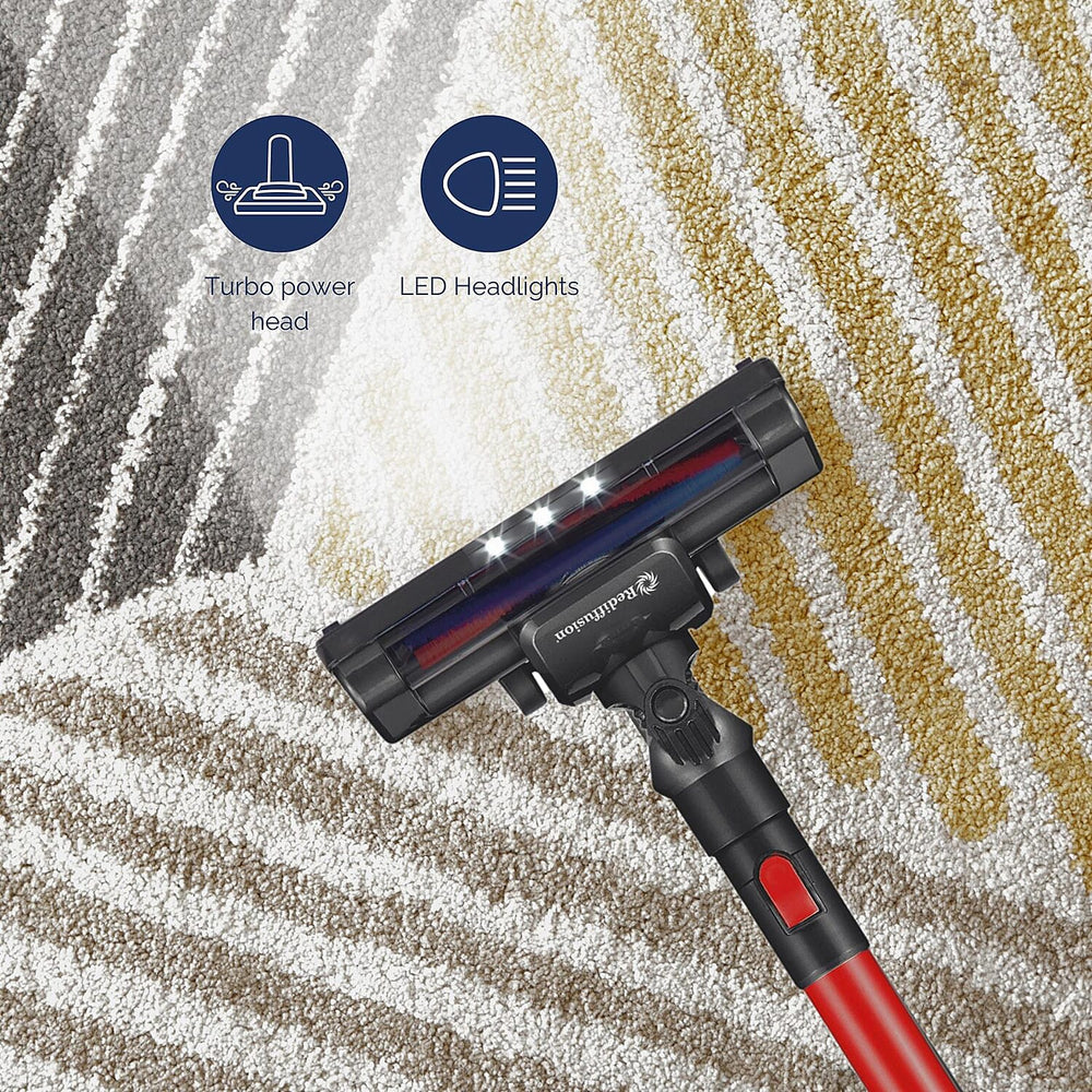 2 in 1 Cordless Vacuum Cleaner - Red - Black