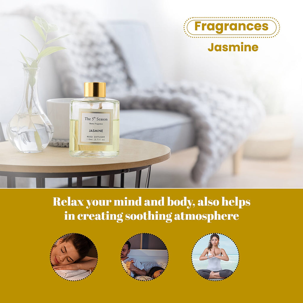 Reed Diffuser Gift Set With Natural Reeds (110ml) - Jasmine