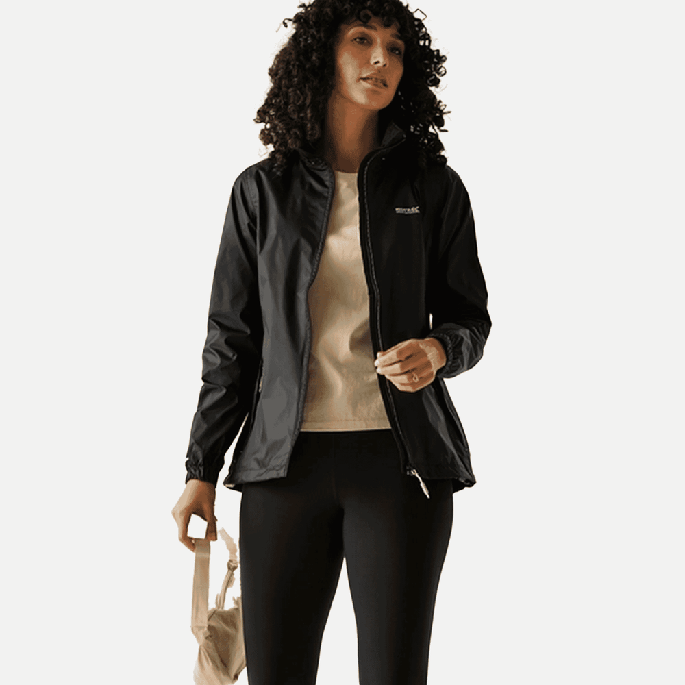 Regatta Womens Packaway Fully Waterproof Jacket (Size 18) - Black