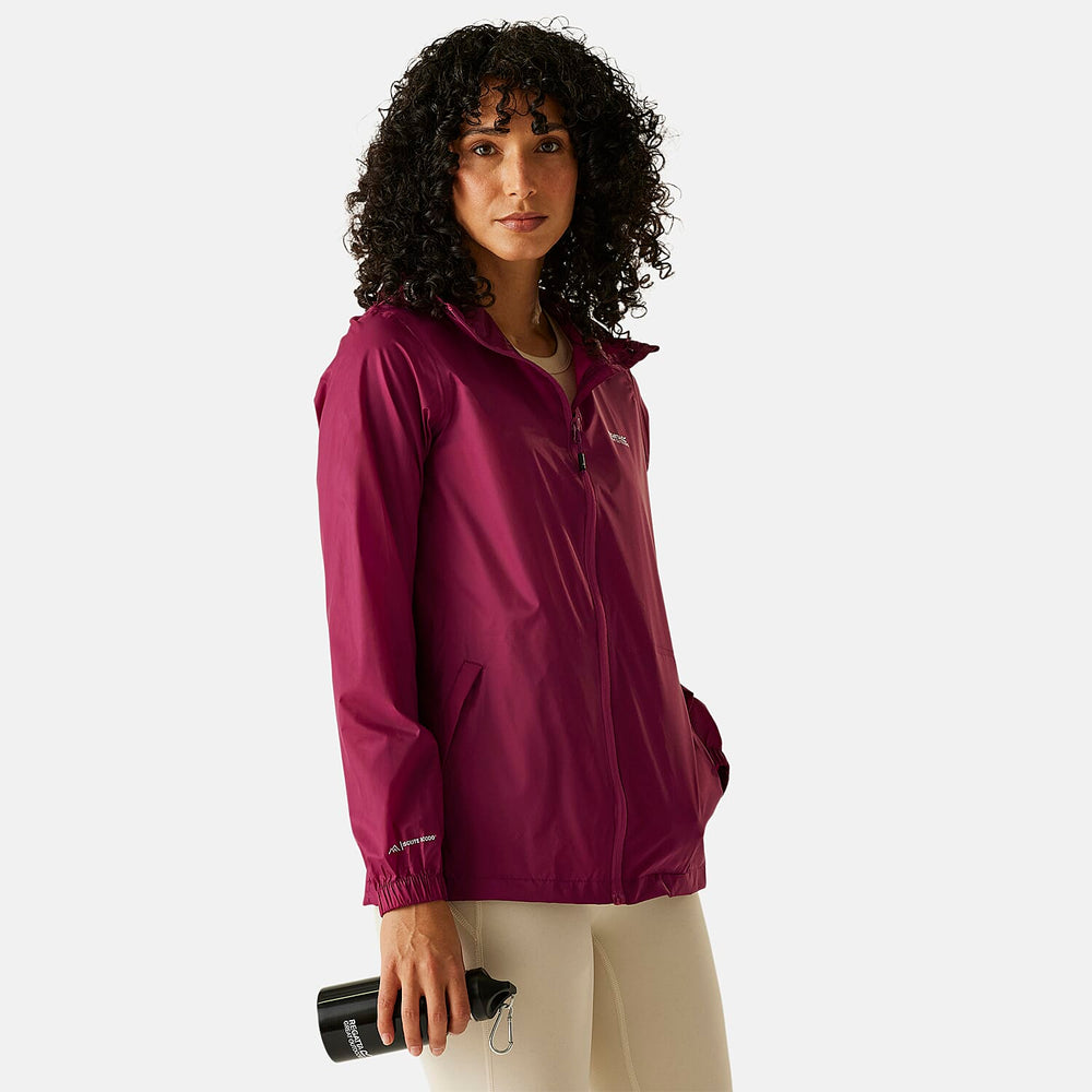 Regatta Womens Full Waterproof Jacket With Packet Pouch (Size 14) - Beaujolais