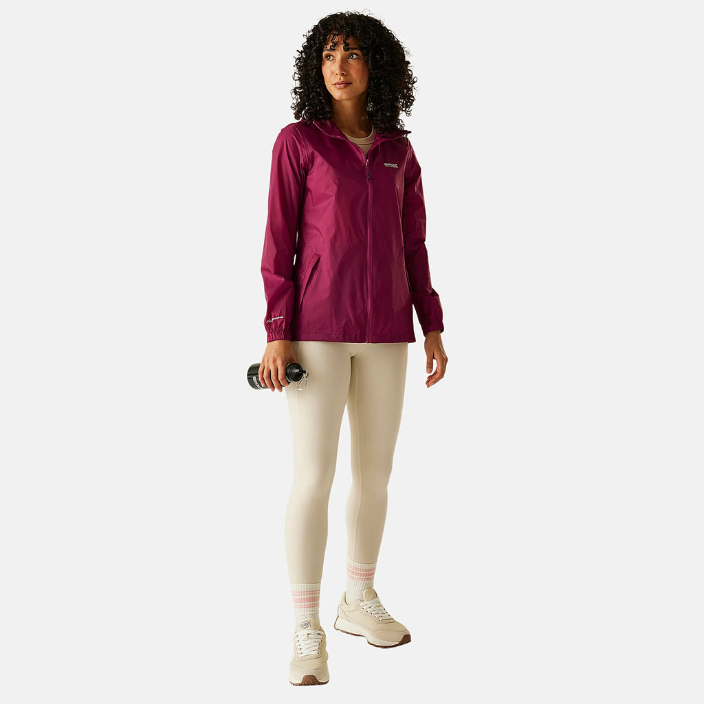 Regatta Womens Full Waterproof Jacket With Packet Pouch (Size 14) - Beaujolais