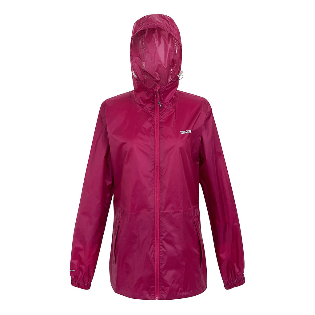 Regatta Womens Full Waterproof Jacket With Packet Pouch (Size 14) - Beaujolais