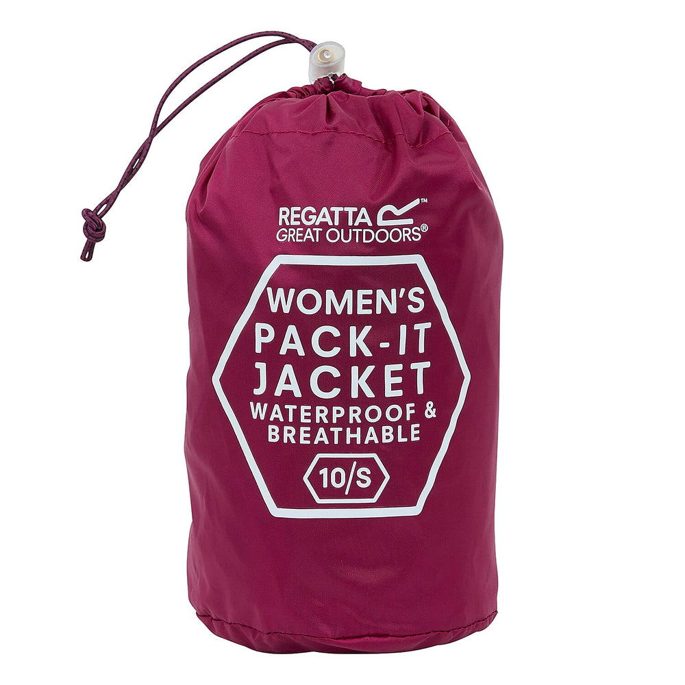 Regatta Womens Full Waterproof Jacket With Packet Pouch (Size 14) - Beaujolais