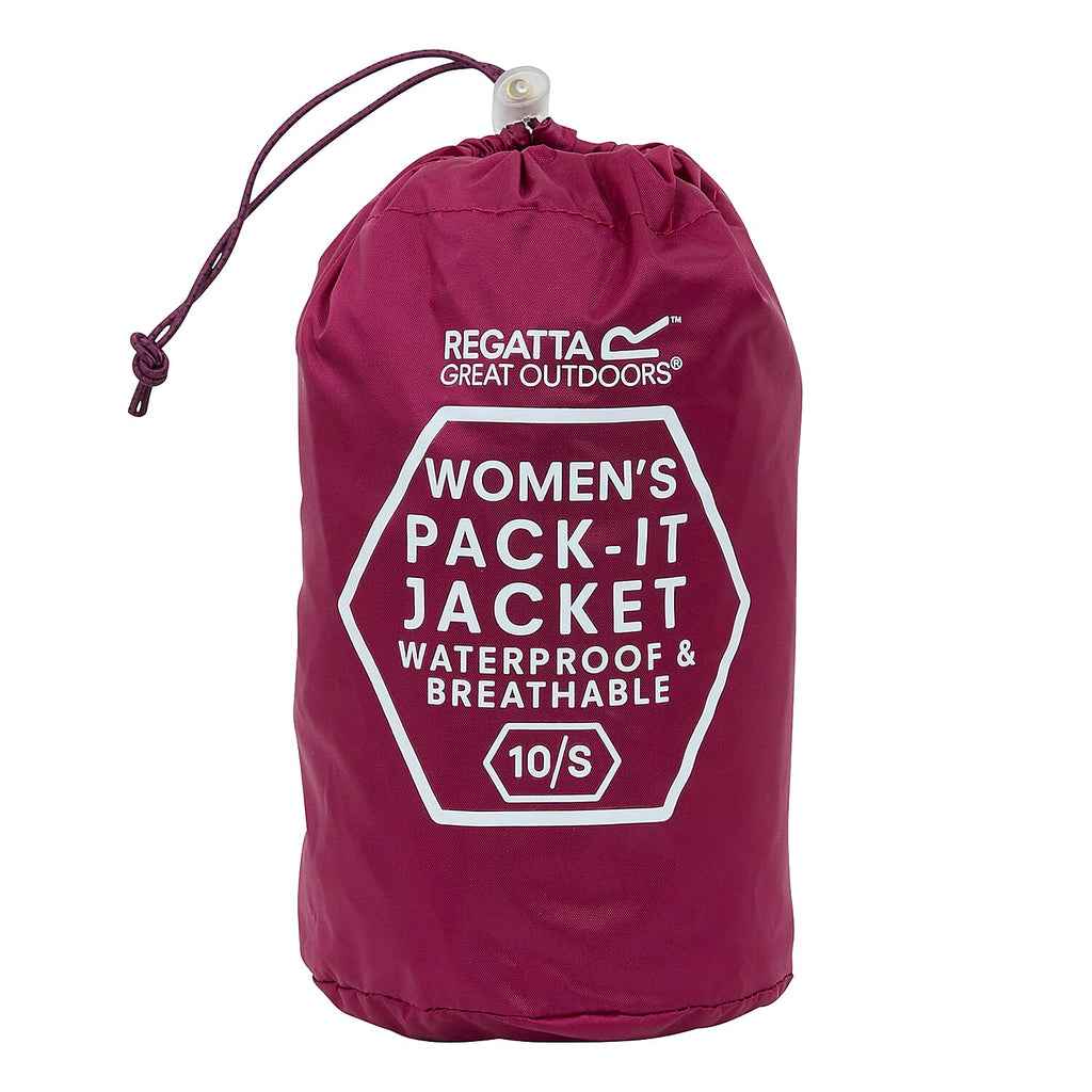 Regatta Womens Full Waterproof Jacket With Packet Pouch (Size 14) - Beaujolais