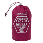 Regatta Womens Full Waterproof Jacket With Packet Pouch (Size 14) - Beaujolais
