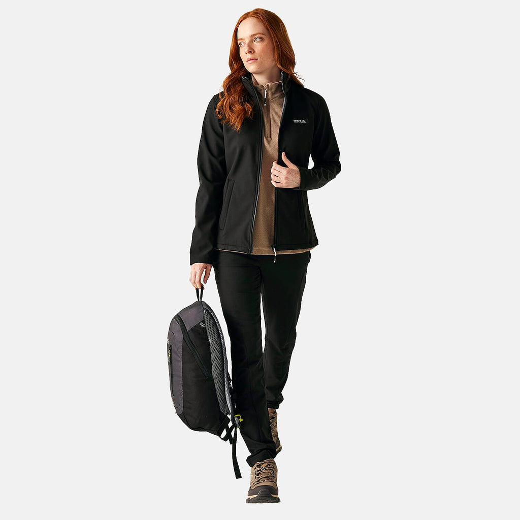 Regatta Womens Softshell Fleece Jacket With Full Zip (Size 14) - Black