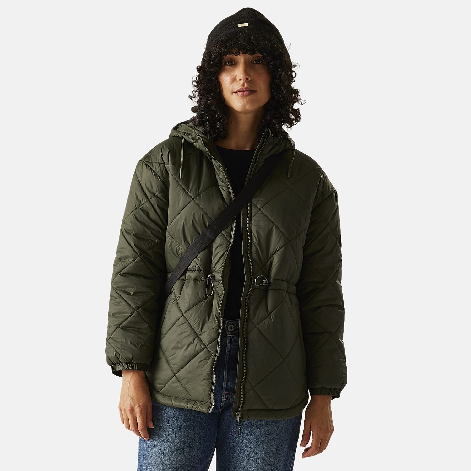 Regatta Womens Lightweight Waterproof Quited Jacket (Size 14) - Dark Khaki