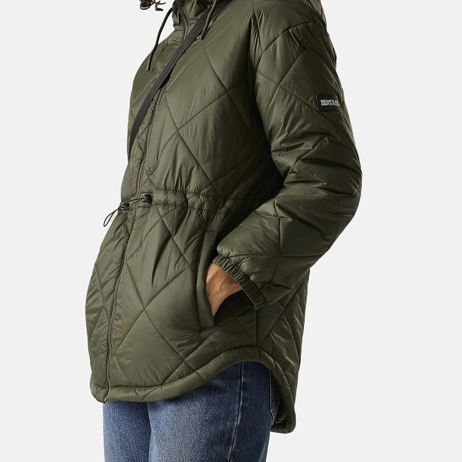 Regatta Womens Lightweight Waterproof Quited Jacket (Size 14) - Dark Khaki