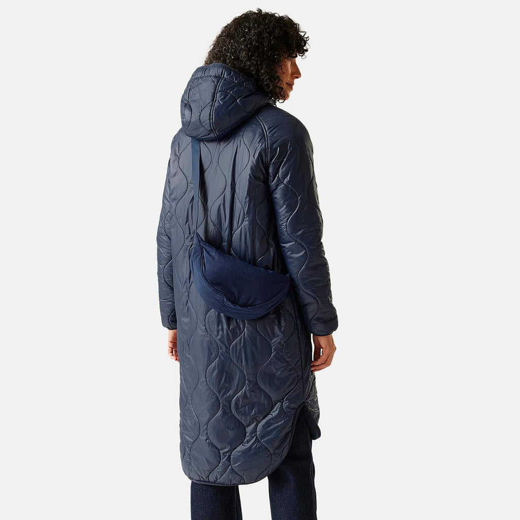 Regatta Womens Longline Waterproof Quilted Jacket (Size 14) - Navy