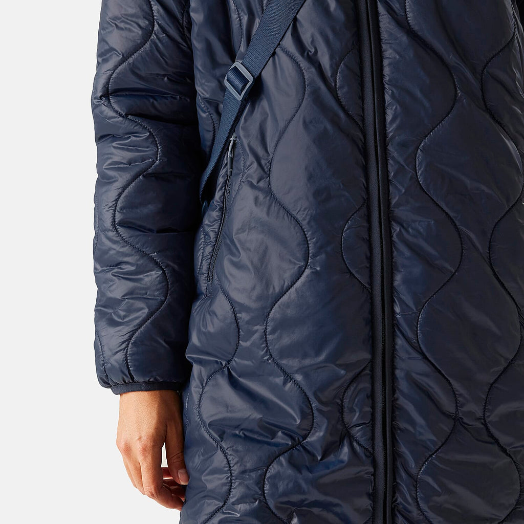 Regatta Womens Longline Waterproof Quilted Jacket (Size 14) - Navy