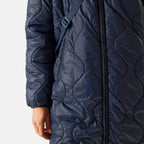 Regatta Womens Longline Waterproof Quilted Jacket (Size 14) - Navy